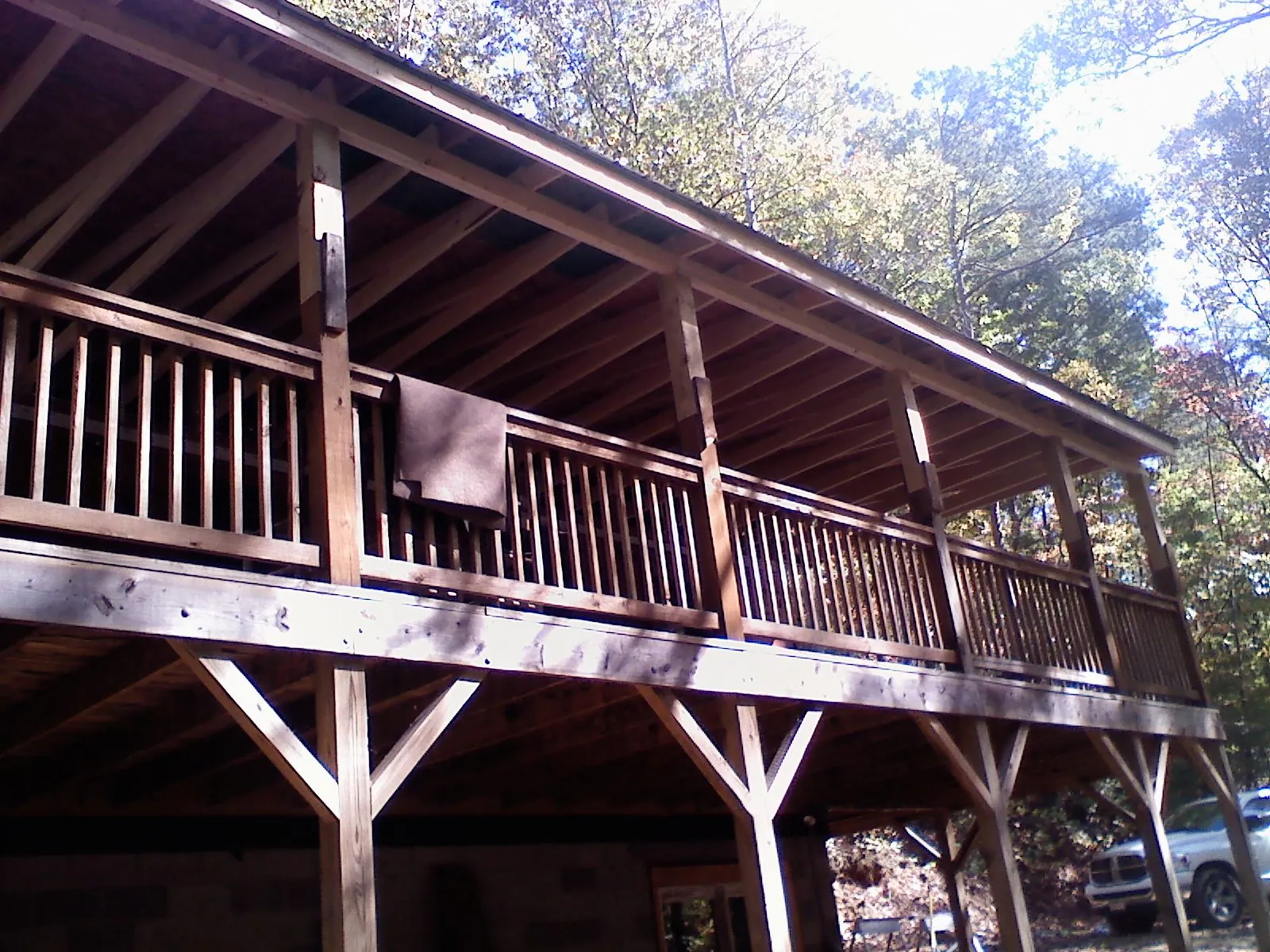 Timber framing under a new elevated porch and deck — Roof Leak Repair in Orland by Roofing Brothers